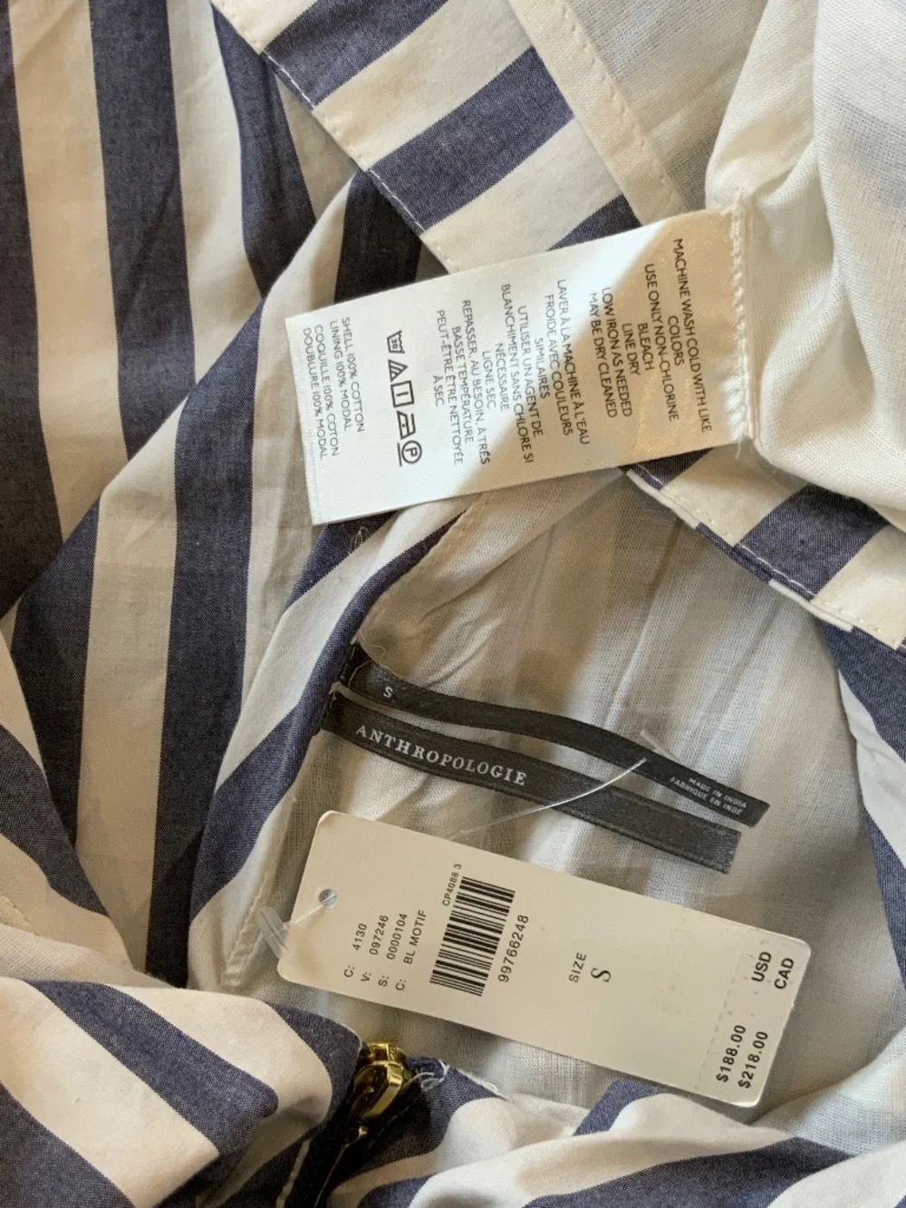 Anthropologie V-Neck Zip-Front Midi Dress - Picture 16 of 16